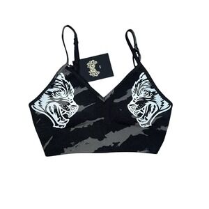 Dual Wolf Everson SHE Seamless Removable Padded Sports Bra Black Gray Small